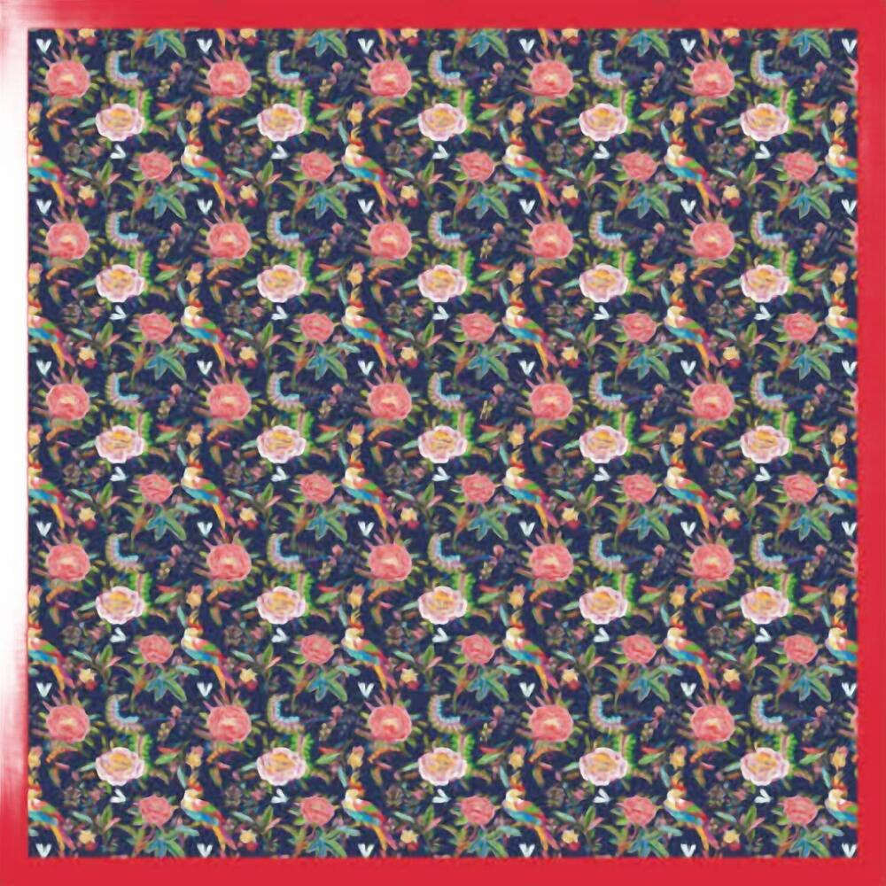 NEW LAZYJACK PRESS women's garden party silk scarf in blue